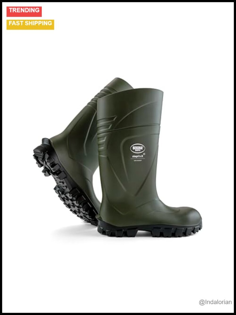 Waterproof Steel Toe Slip-On Work Boots Thermal Insulated Synthetic Rubber